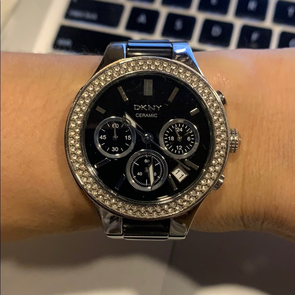 DKNY crystal graphite watch